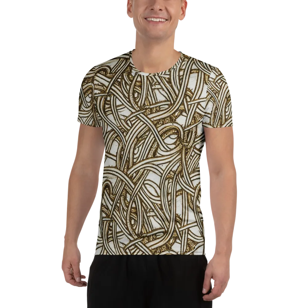 Sepia Tangle on Men's Athletic T-Shirt — Front