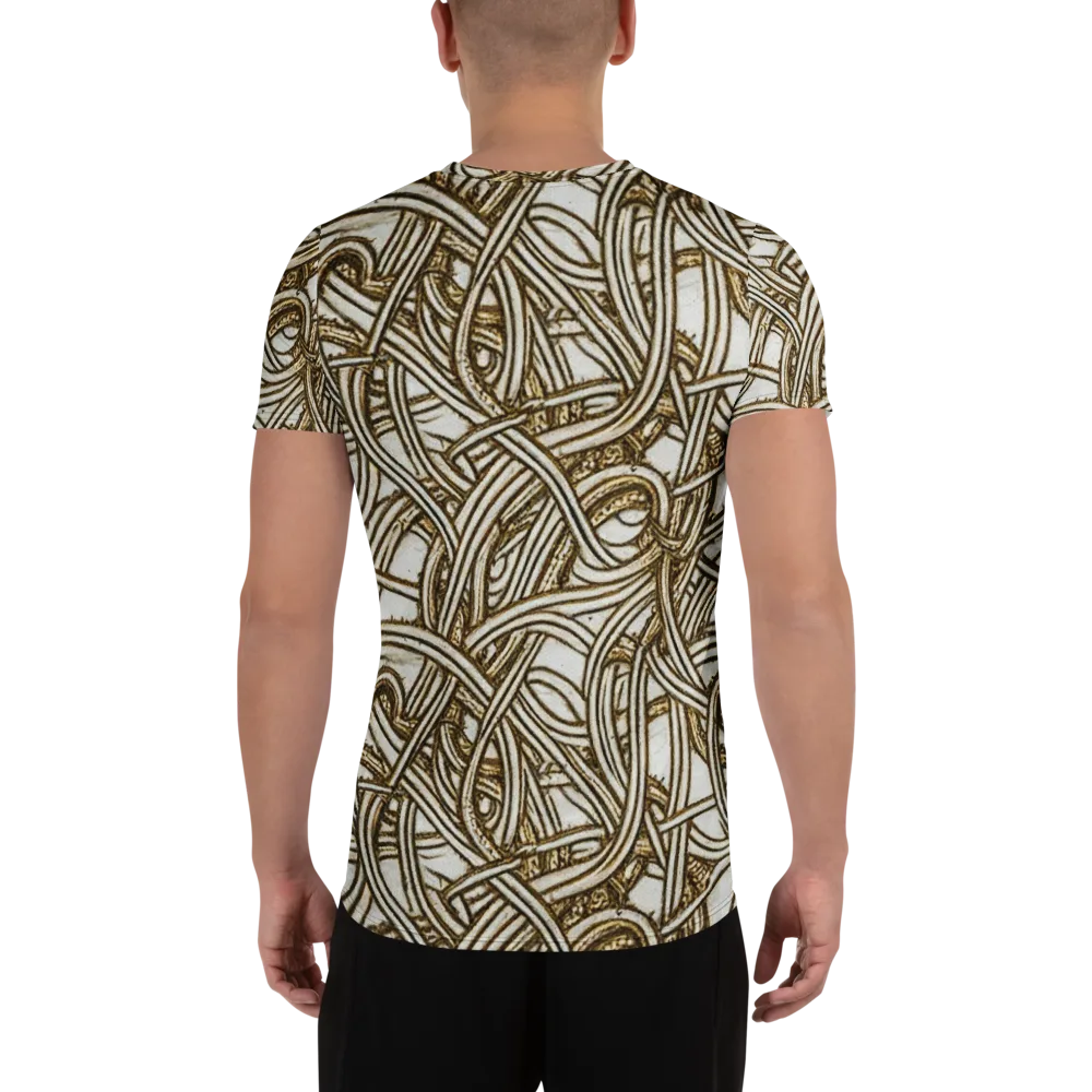 Sepia Tangle on Men's Athletic T-Shirt — Back