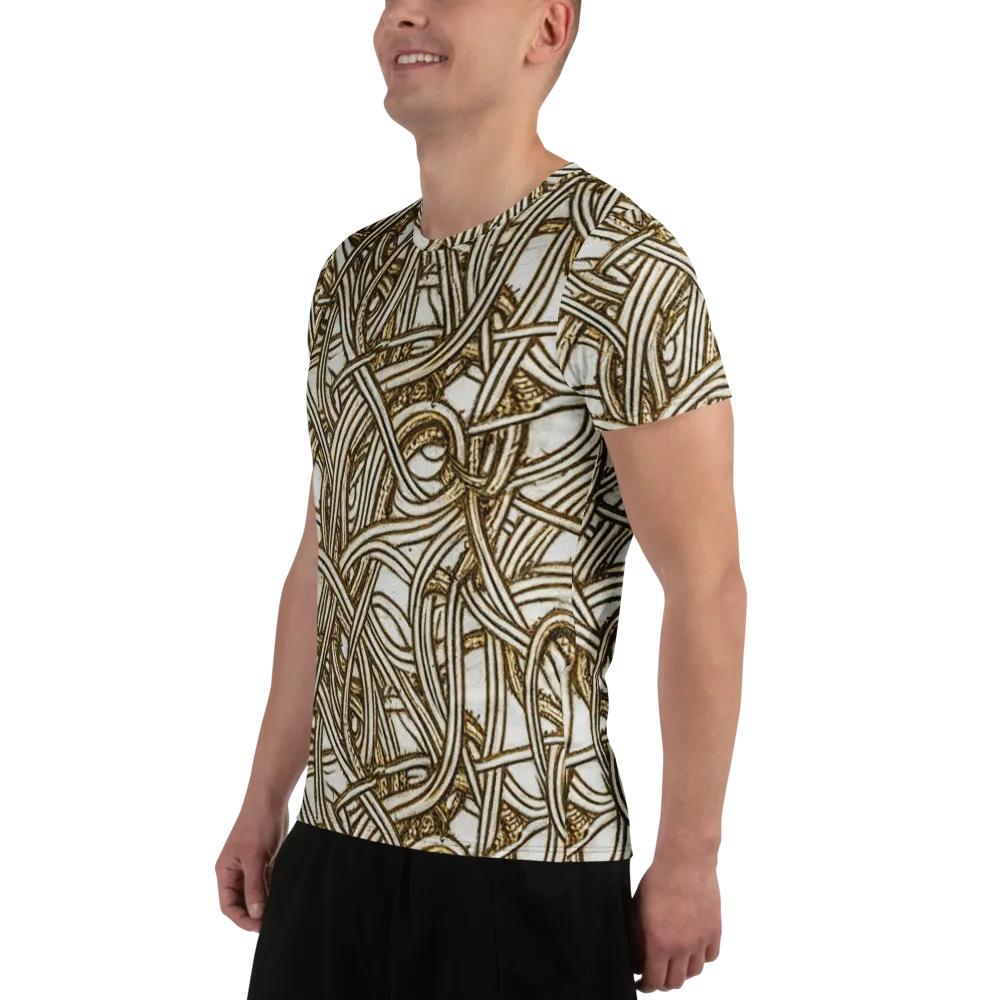 Sepia Tangle on Men's Athletic T-Shirt — Left