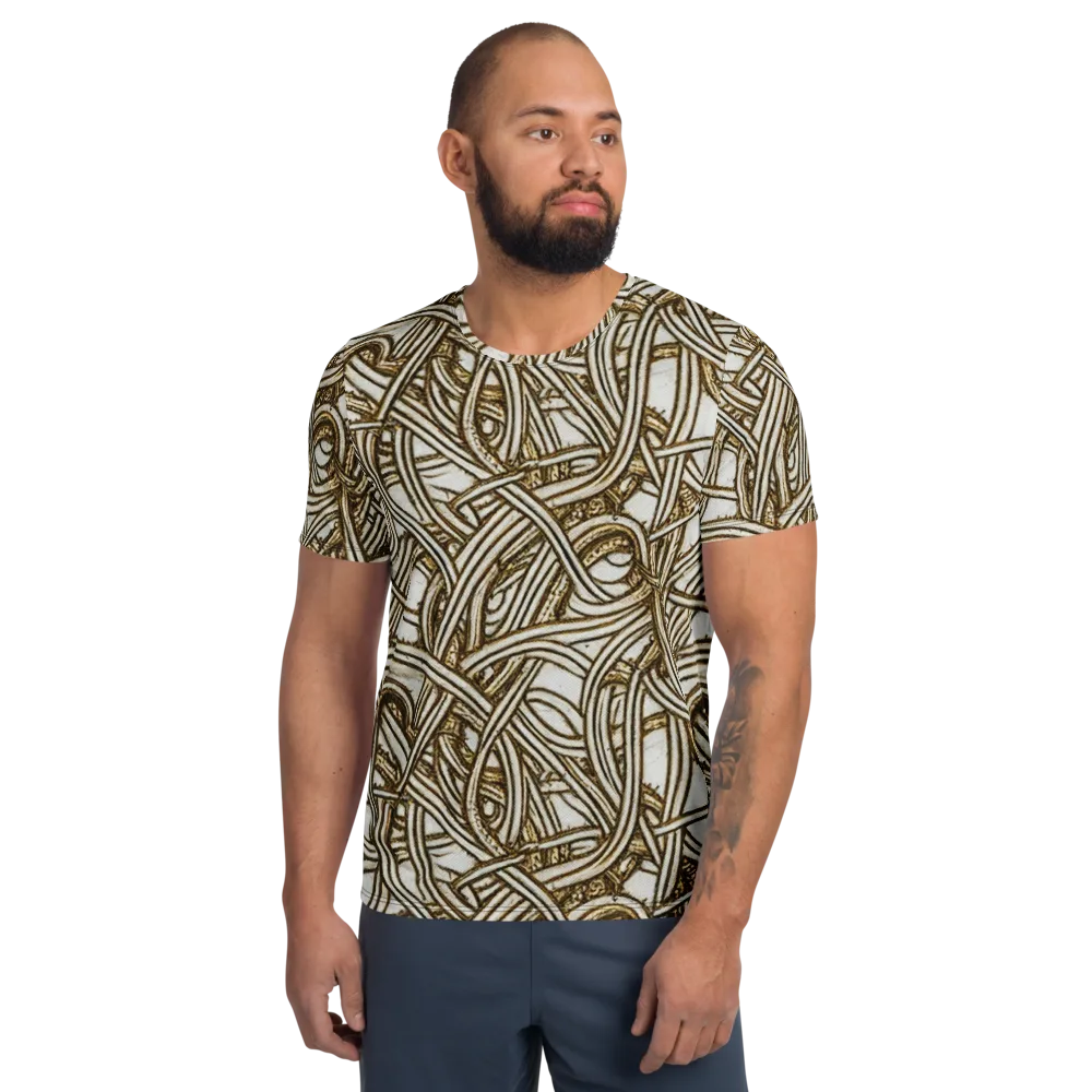 Sepia Tangle on Men's Athletic T-Shirt — Front