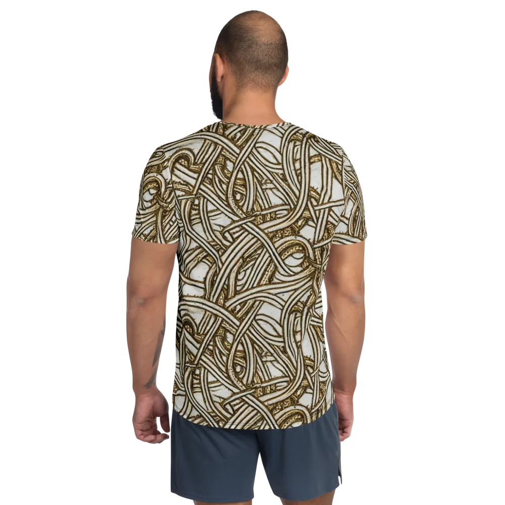 Sepia Tangle on Men's Athletic T-Shirt — Back