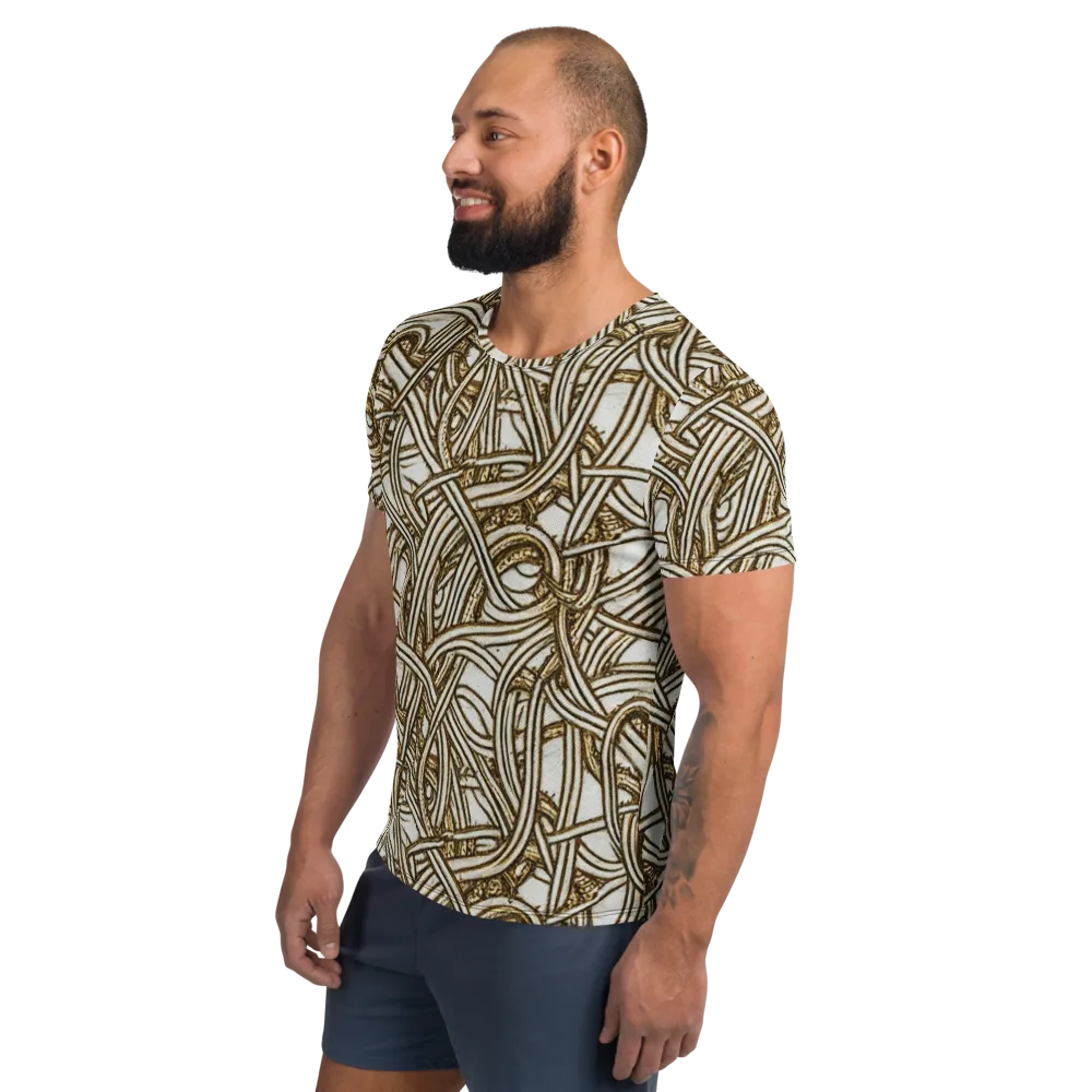Sepia Tangle on Men's Athletic T-Shirt — Left