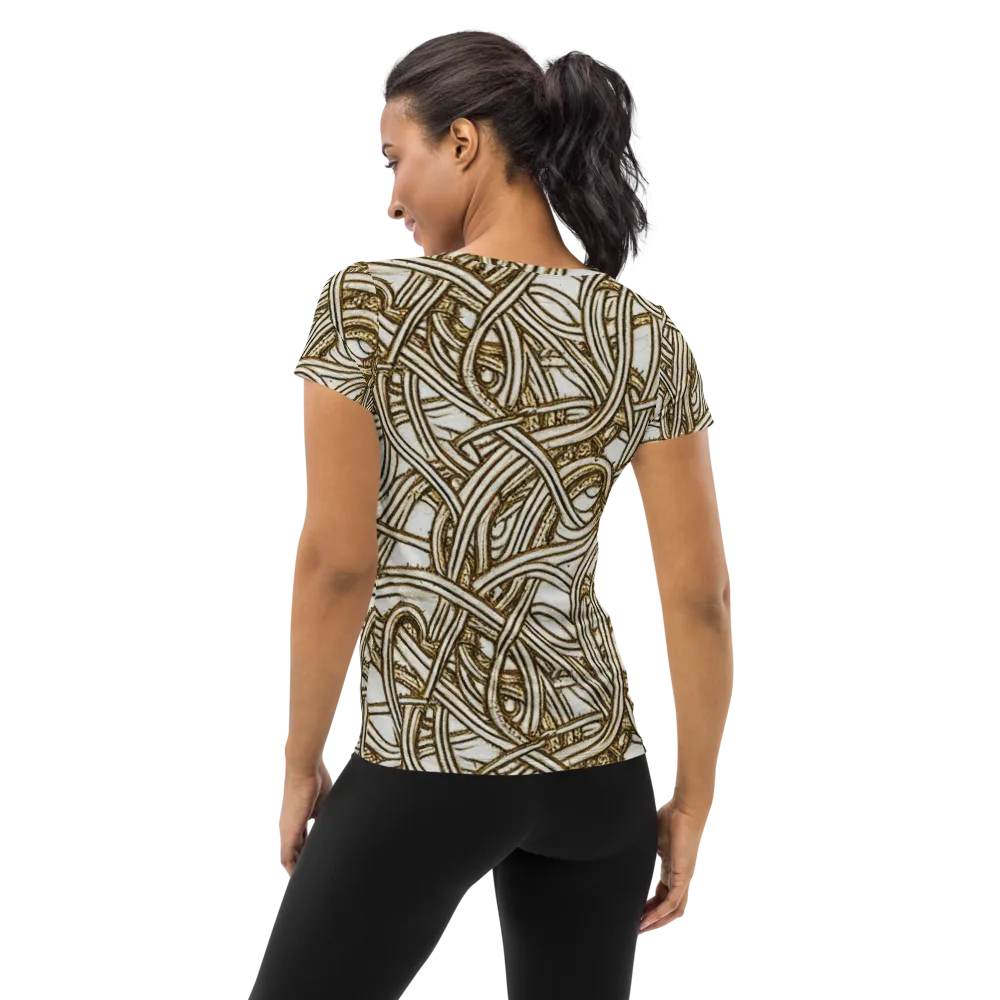 Sepia Tangle on Women's Athletic T-Shirt — Back