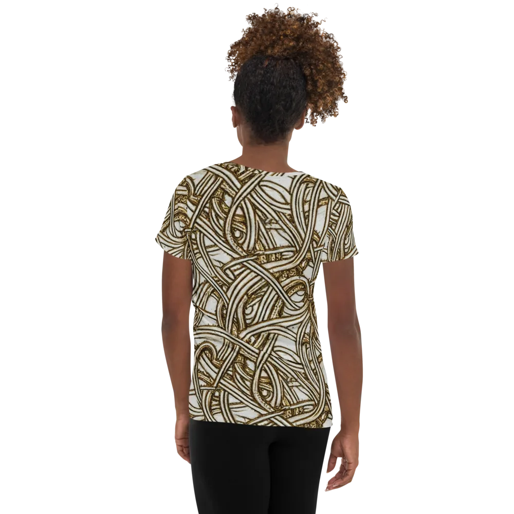 Sepia Tangle on Women's Athletic T-Shirt — Back