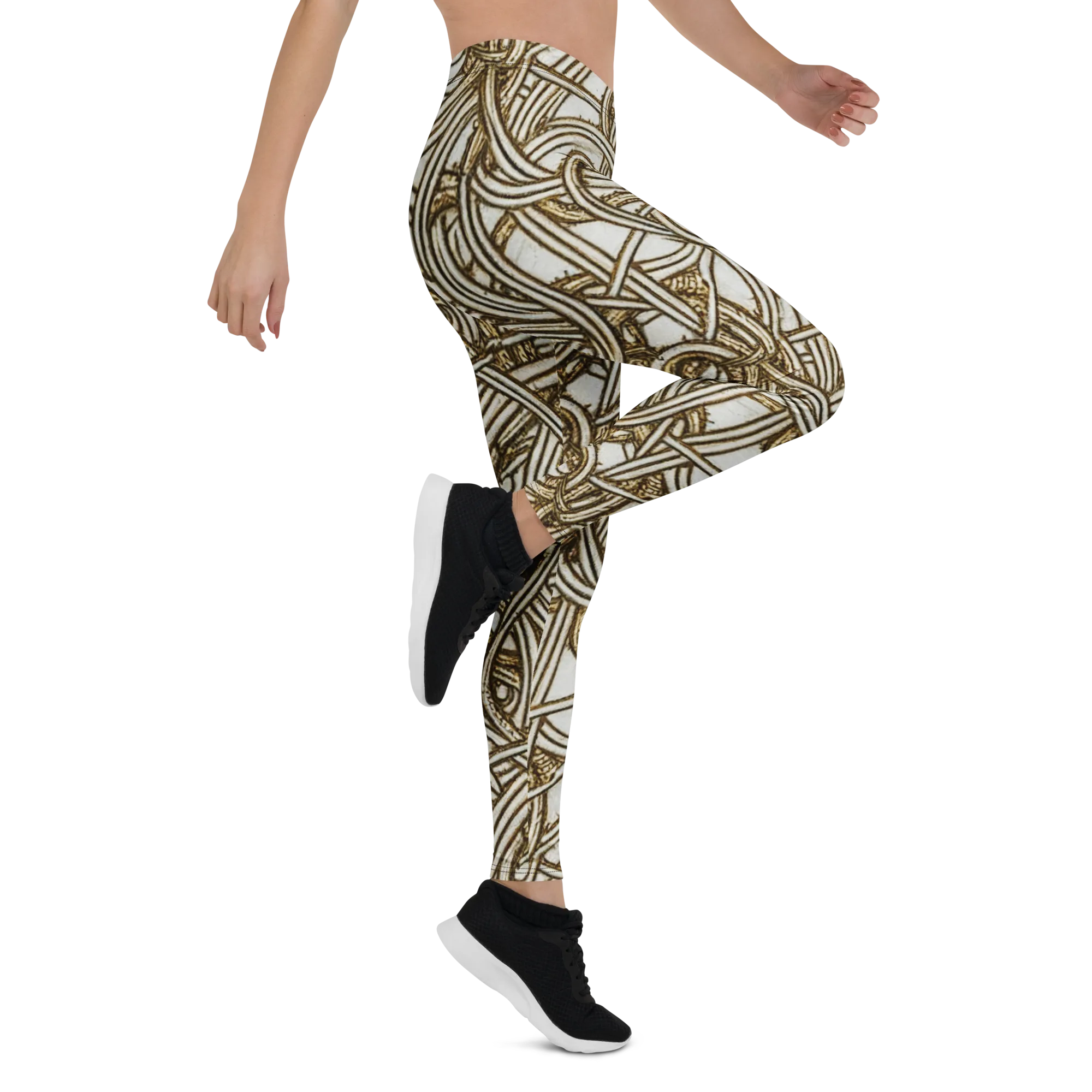 Sepia Tangle on Leggings — Right