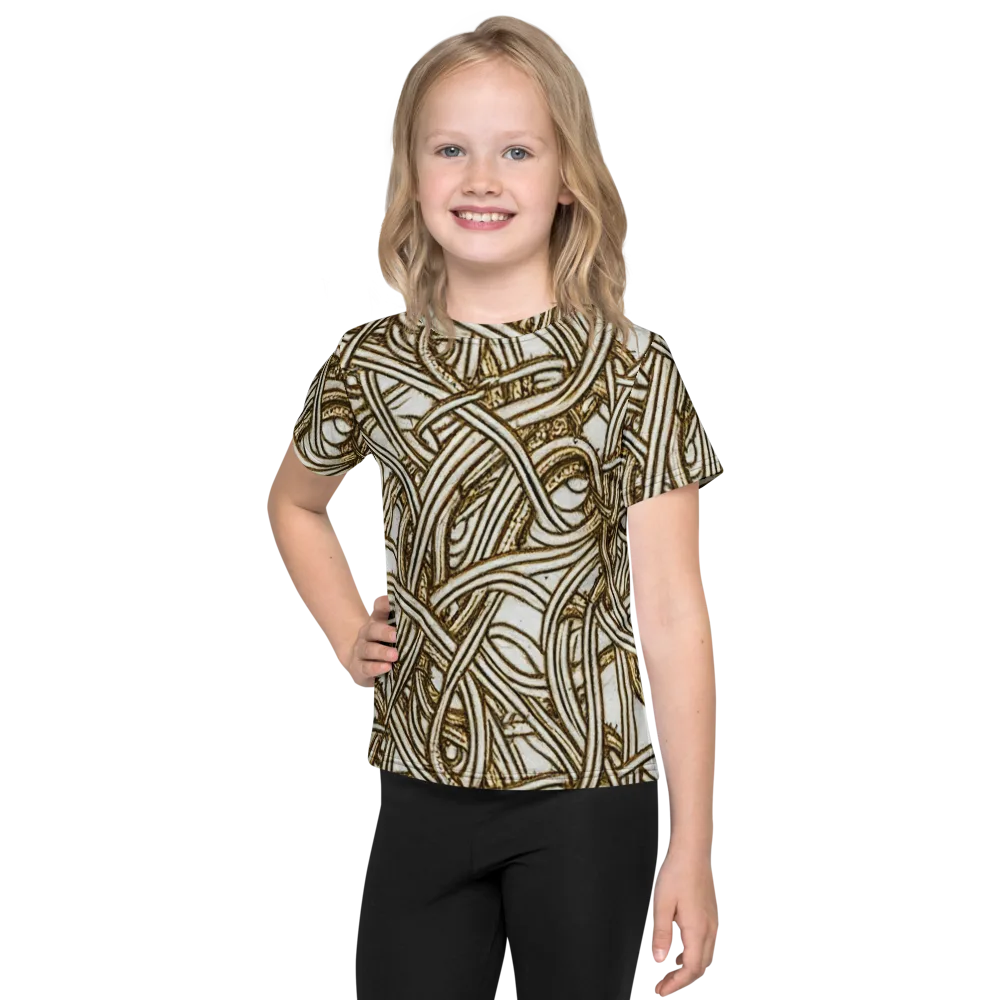 Sepia Tangle on Kids Crew Neck T-Shirt — Front