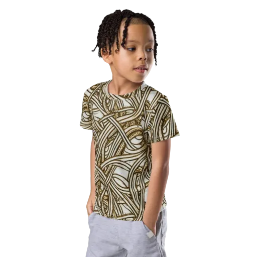 Sepia Tangle on a Kids Crew Neck T-Shirt
