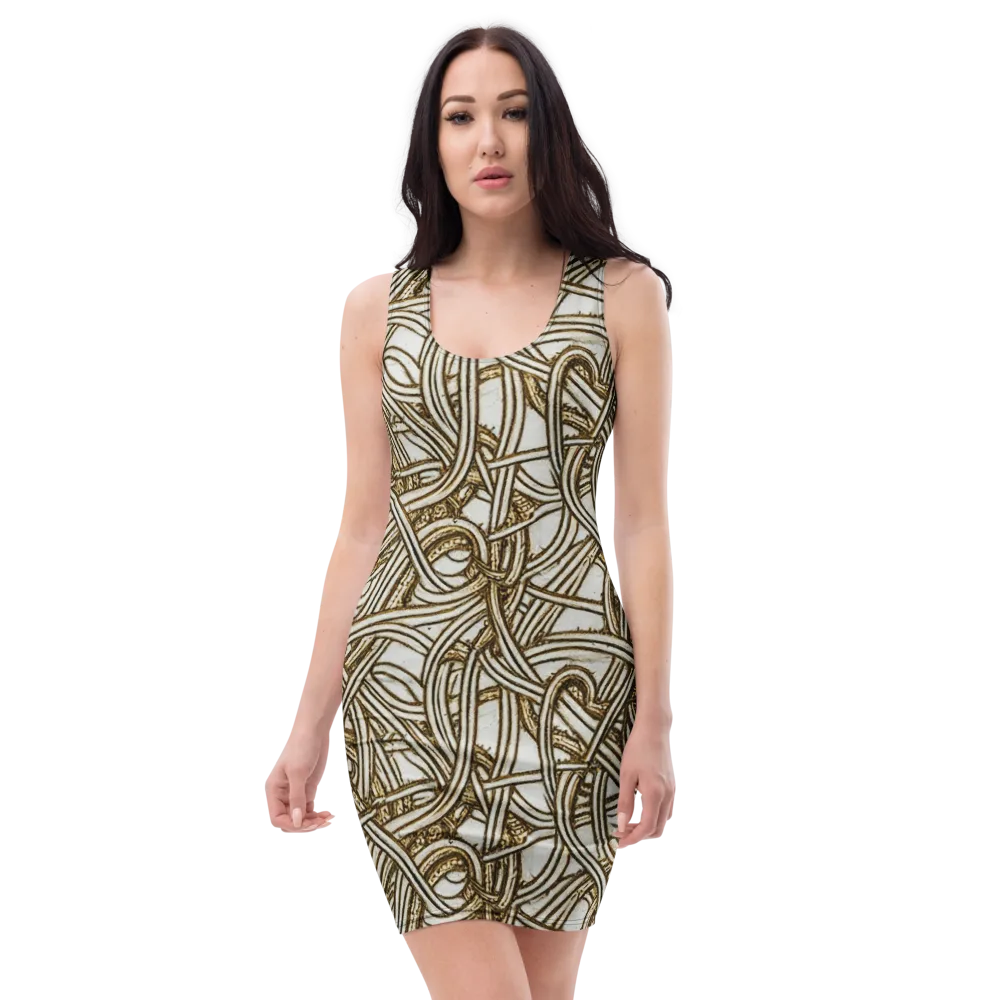 Sepia Tangle on Bodycon Dress — Front