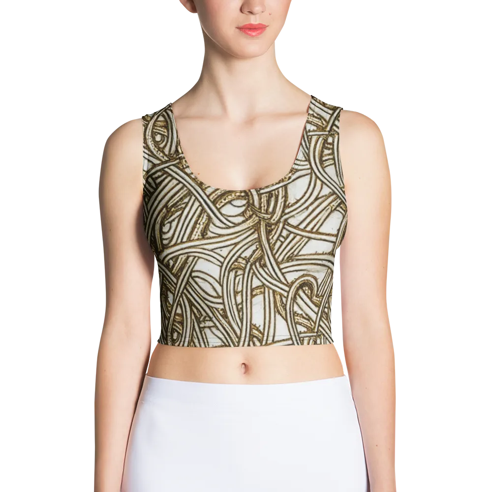Sepia Tangle on Crop Top — Front