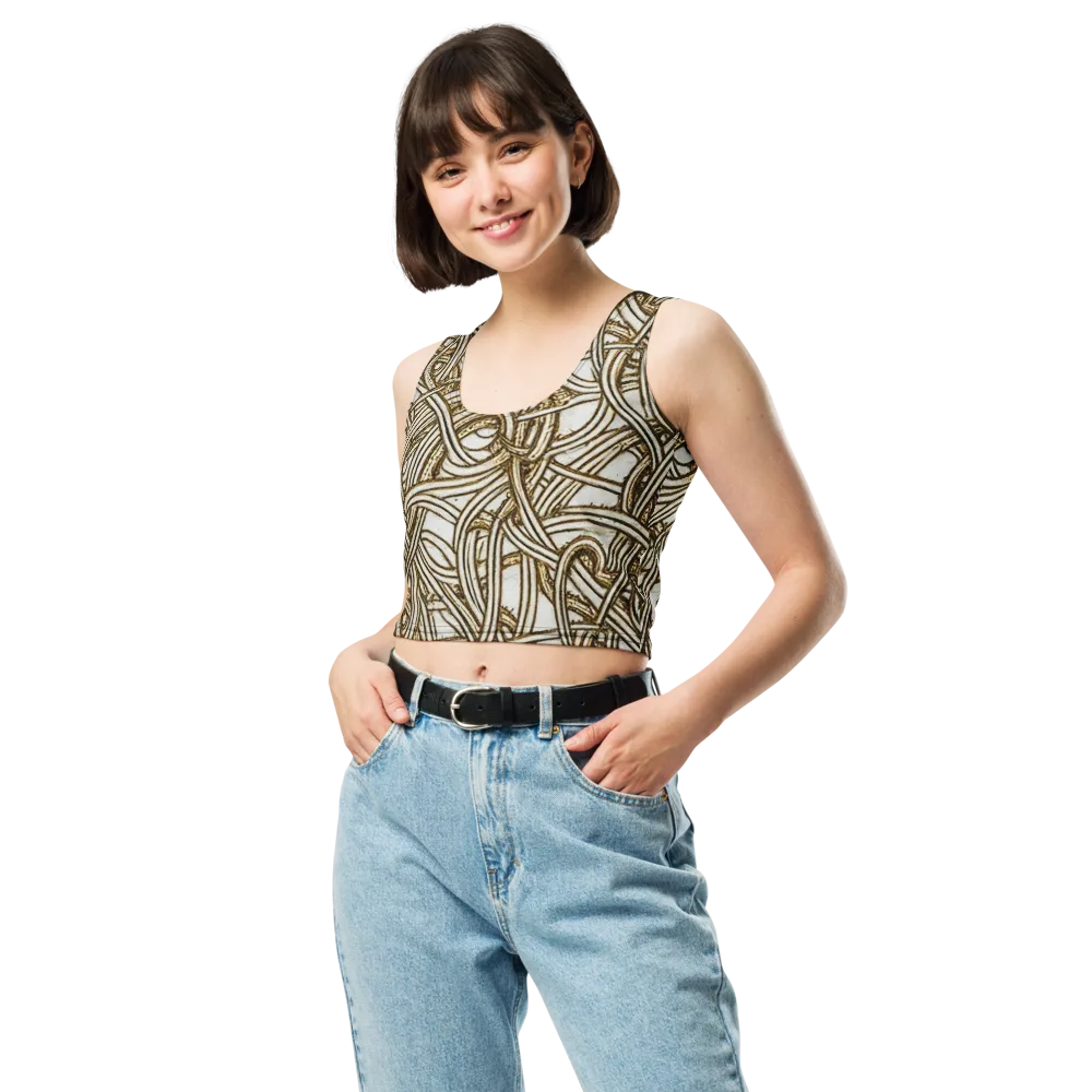 Sepia Tangle on Crop Top — Front