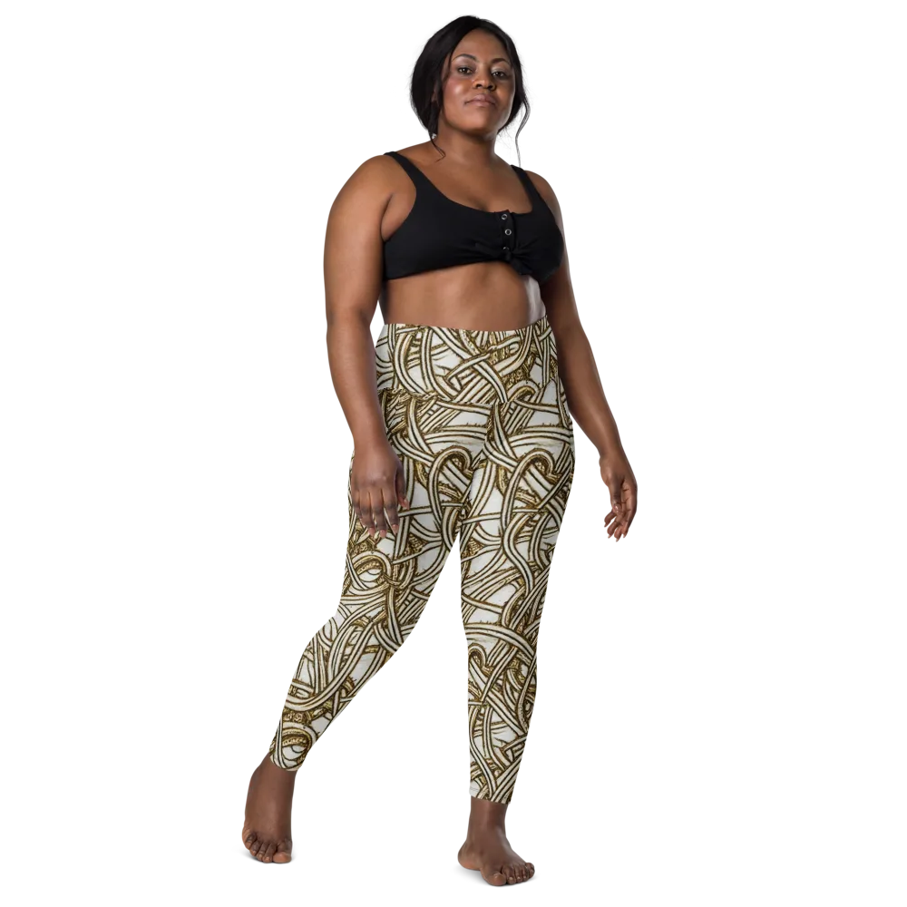 Sepia Tangle on Leggings with Pockets — Front