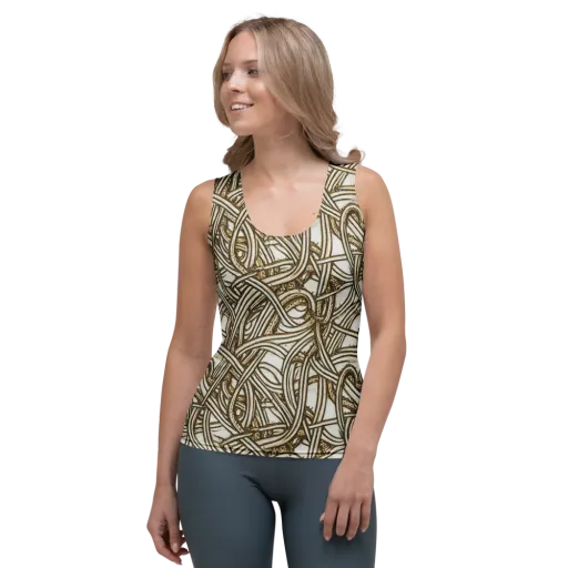 Sepia Tangle on a Women's Tank Top