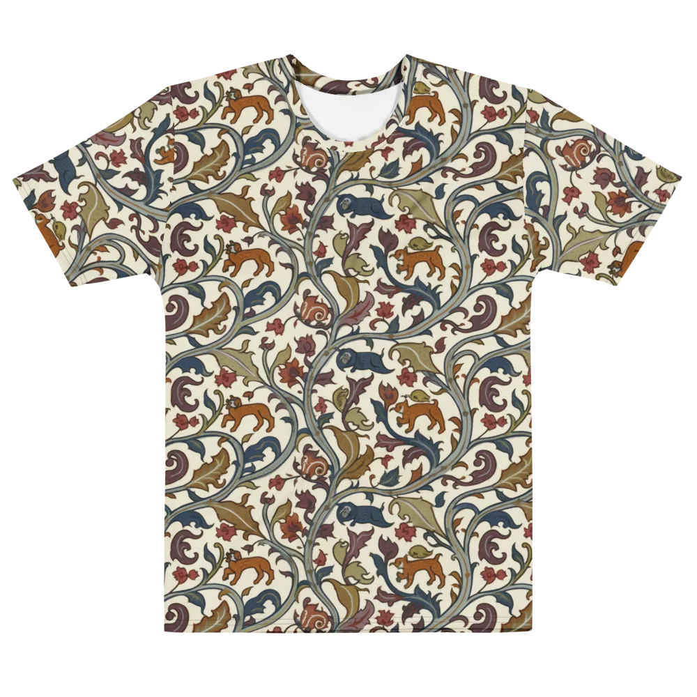 Arboreal Menagerie on Men's Cotton Crew Neck T-Shirt — Front