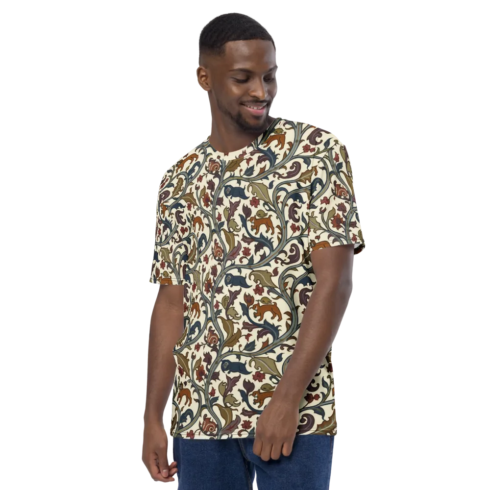 Arboreal Menagerie on Men's Crew Neck T-Shirt — Left