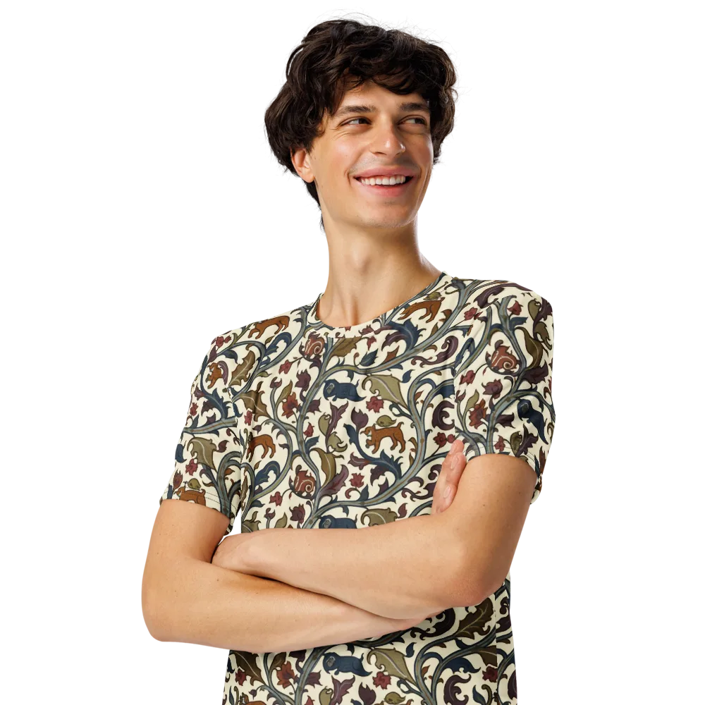 Arboreal Menagerie on Men's Crew Neck T-Shirt — Left Front