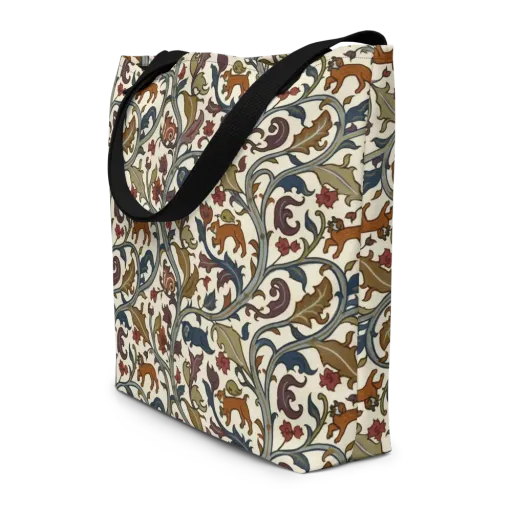 Arboreal Menagerie on a Large Tote Bag W/ Pocket