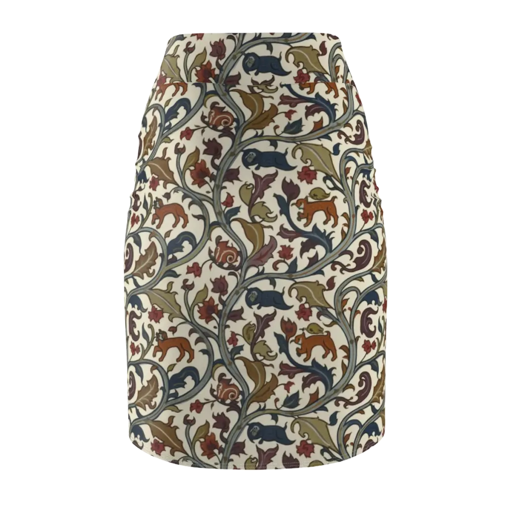 Arboreal Menagerie on Pencil Skirt — Back
