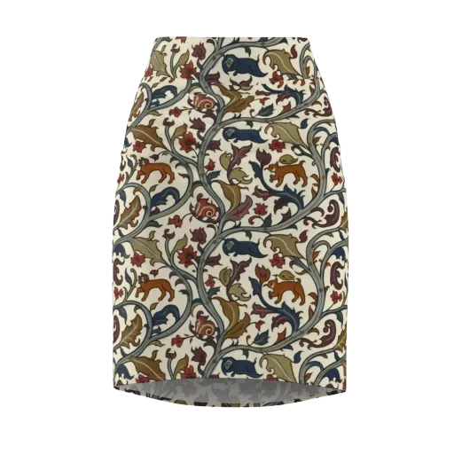 Arboreal Menagerie on a Pencil Skirt