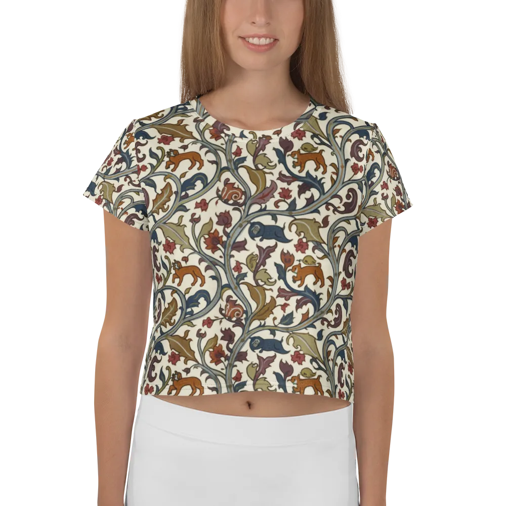 Arboreal Menagerie on Crop Tee — Front