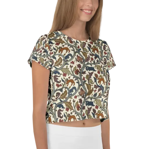 Arboreal Menagerie on a Crop Tee