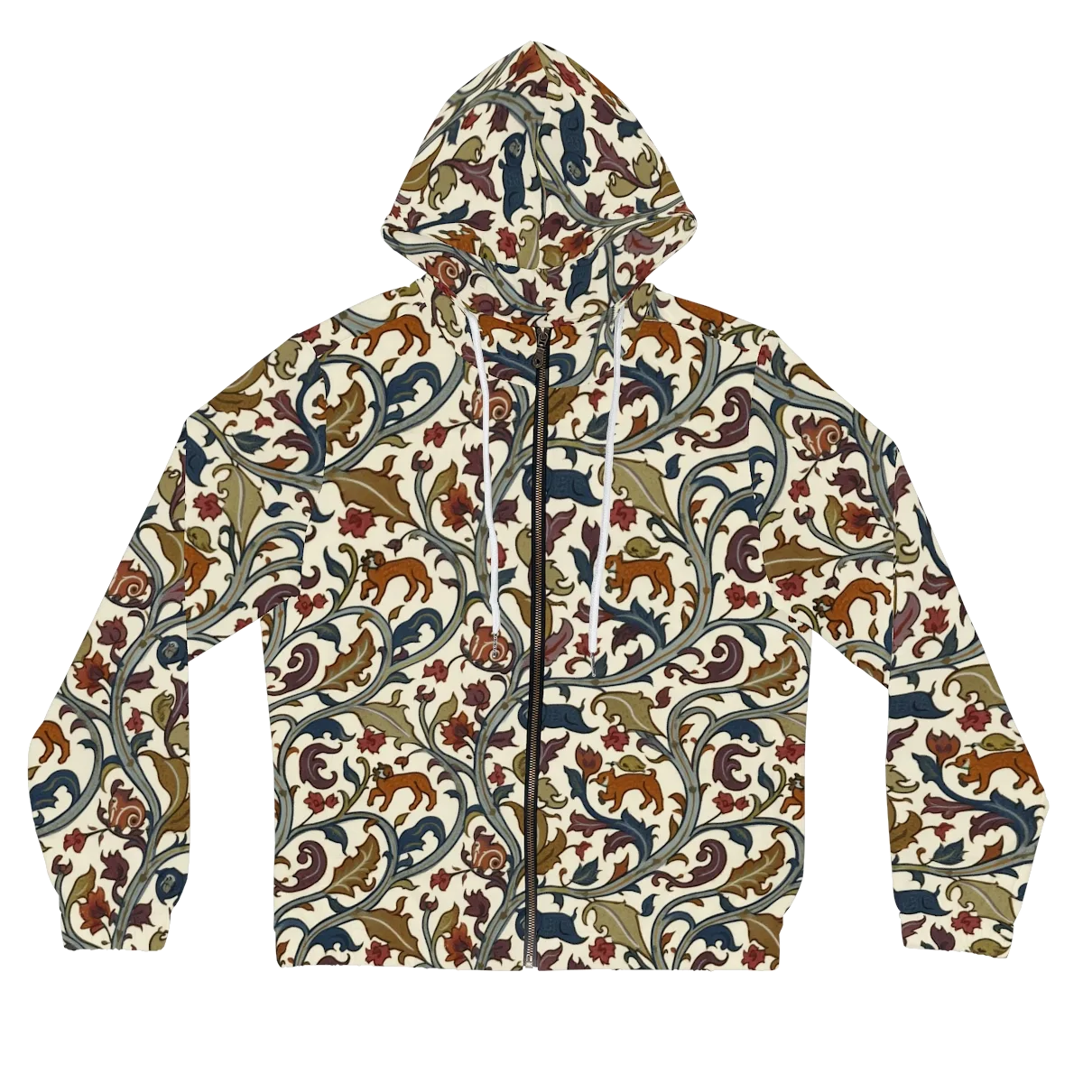 Arboreal Menagerie on Women's Full-Zip Hoodie — Front