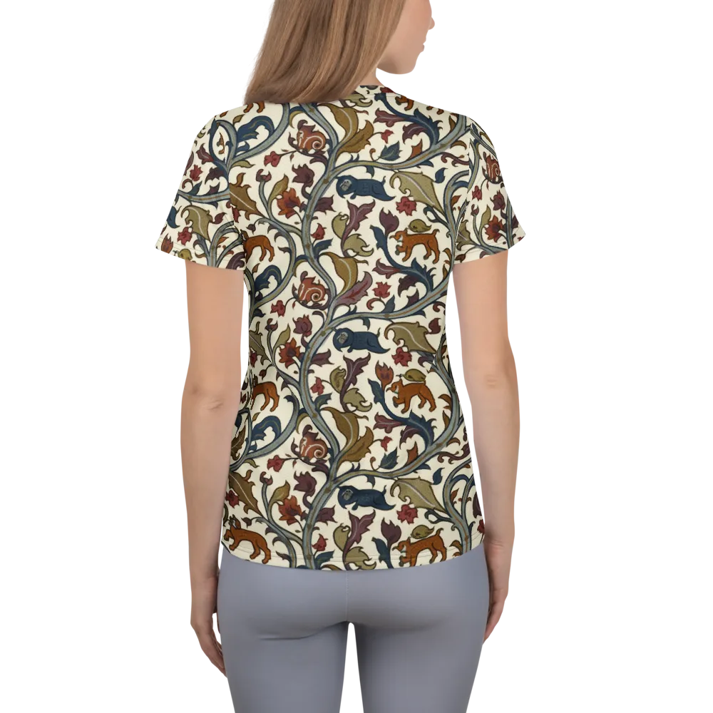 Arboreal Menagerie on Women's Athletic T-Shirt — Back