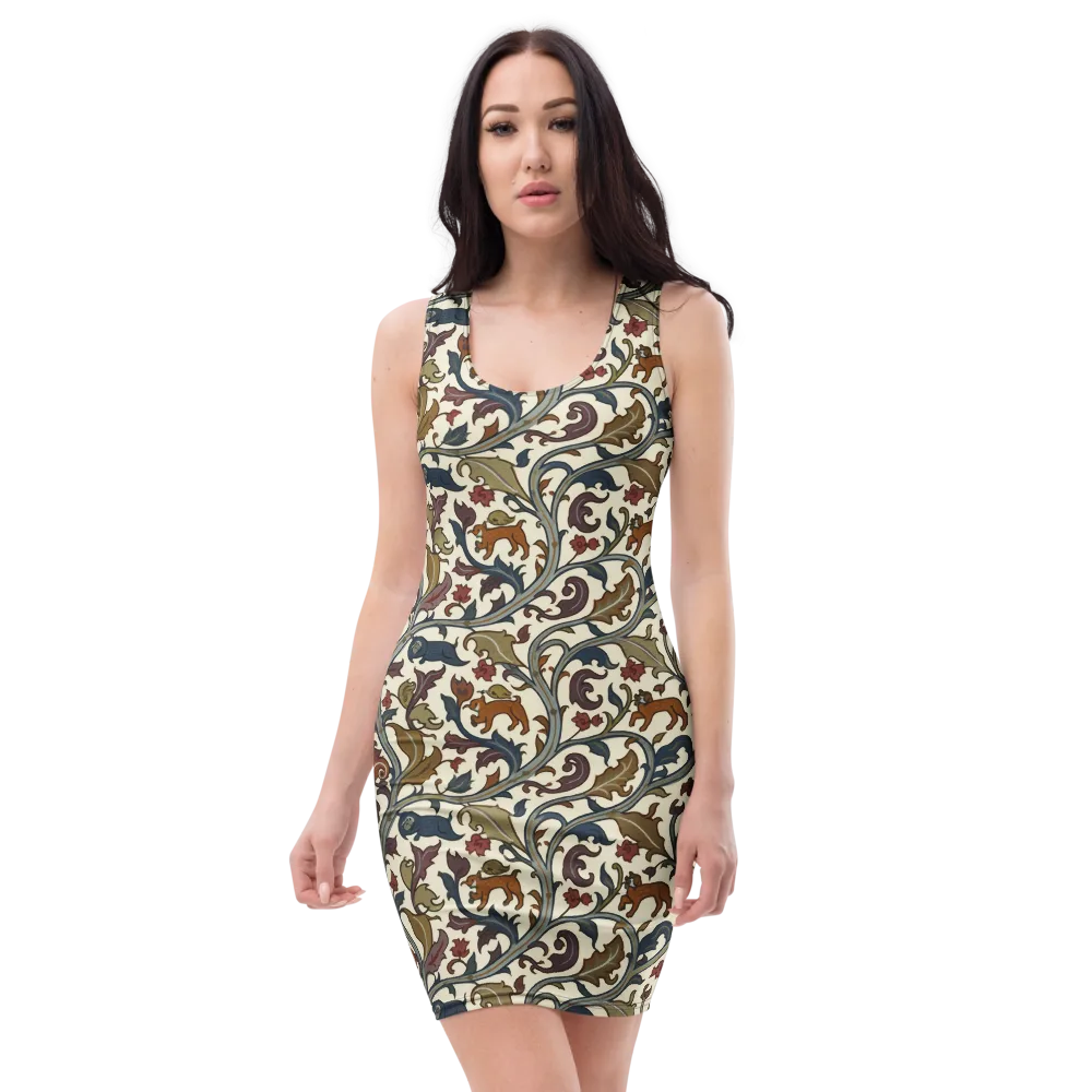 Arboreal Menagerie on Bodycon Dress — Front