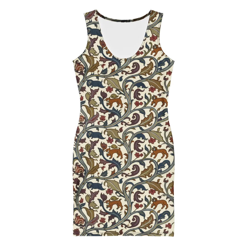 Arboreal Menagerie on Bodycon Dress — Front