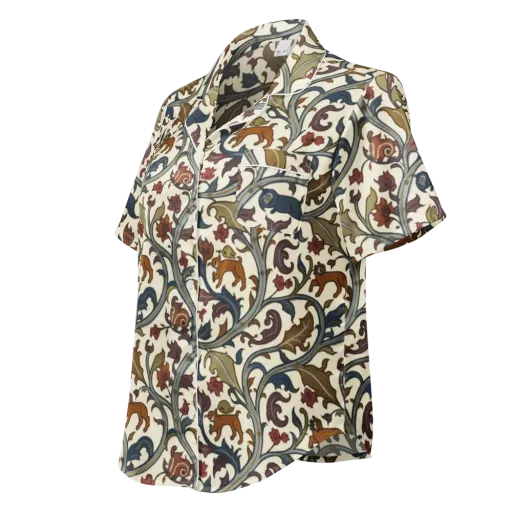 Arboreal Menagerie on a Women's Short Sleeve Pajama Top