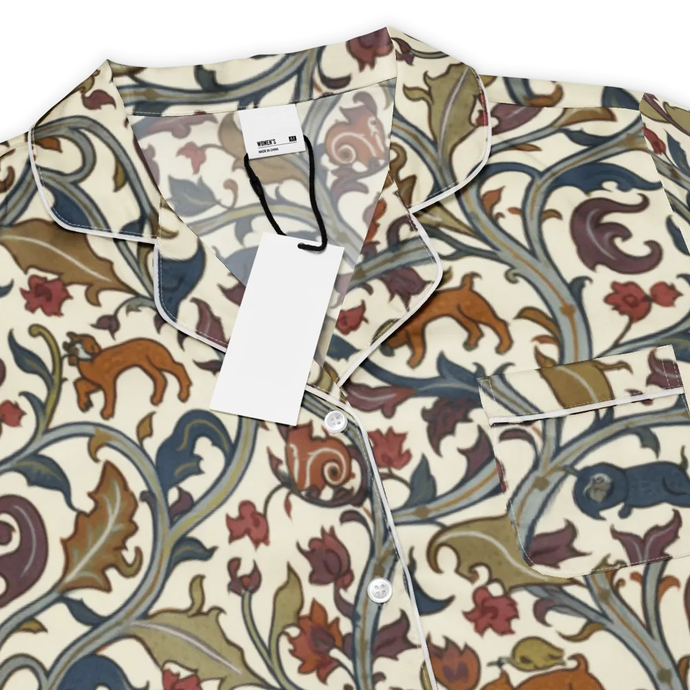 Arboreal Menagerie on Women's Short Sleeve Pajama Top — Product details