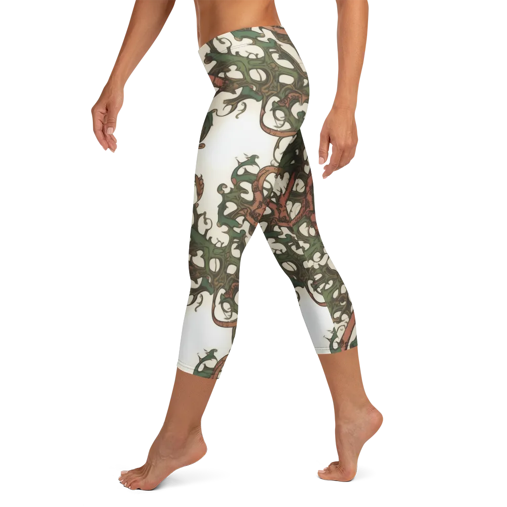 Russet Verdure on Capri Leggings — Left