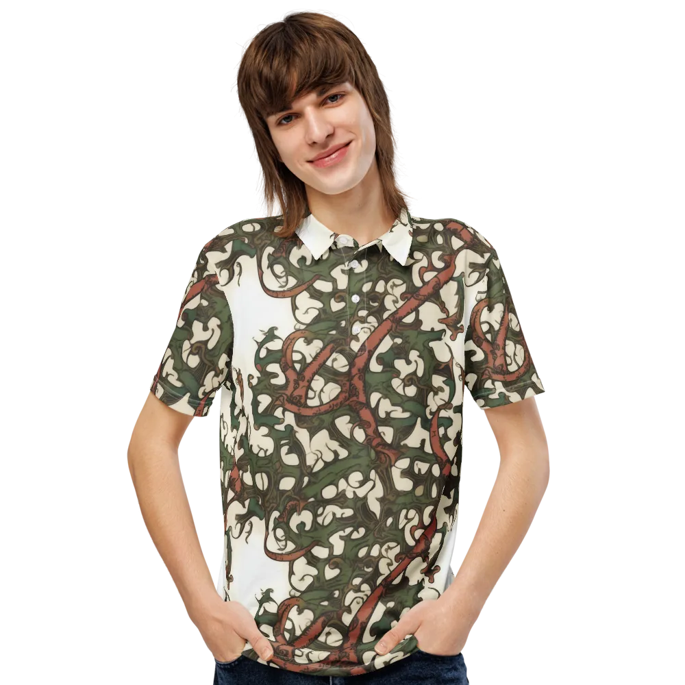 Russet Verdure on Men's Slim Fit Polo Shirt — Front