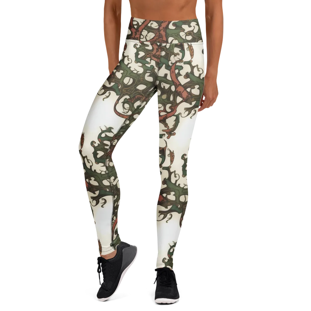 Russet Verdure on Yoga Leggings — Front