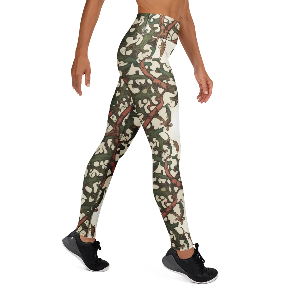Russet Verdure on Yoga Leggings — Right