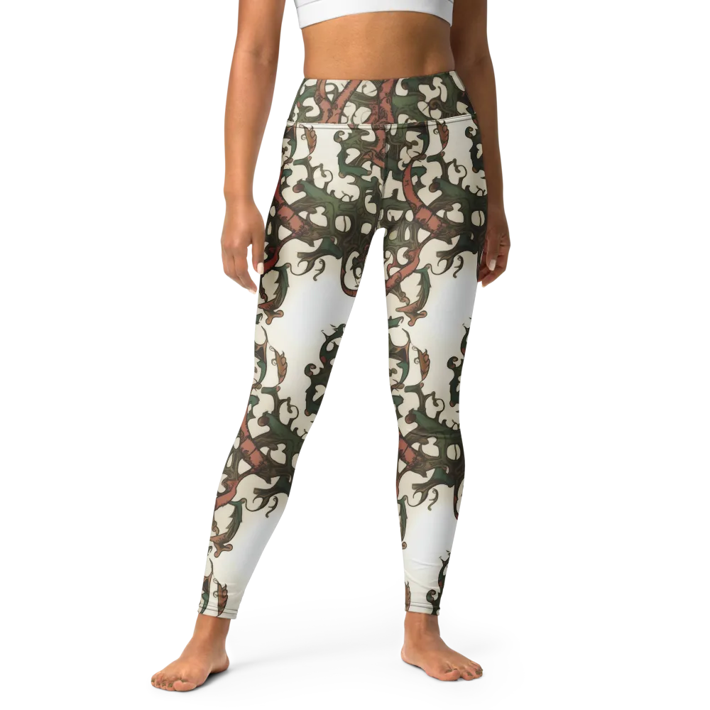 Russet Verdure on Yoga Leggings — Front