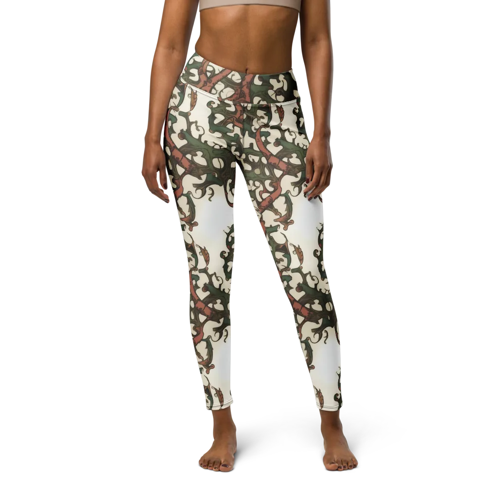 Russet Verdure on Yoga Leggings — Front