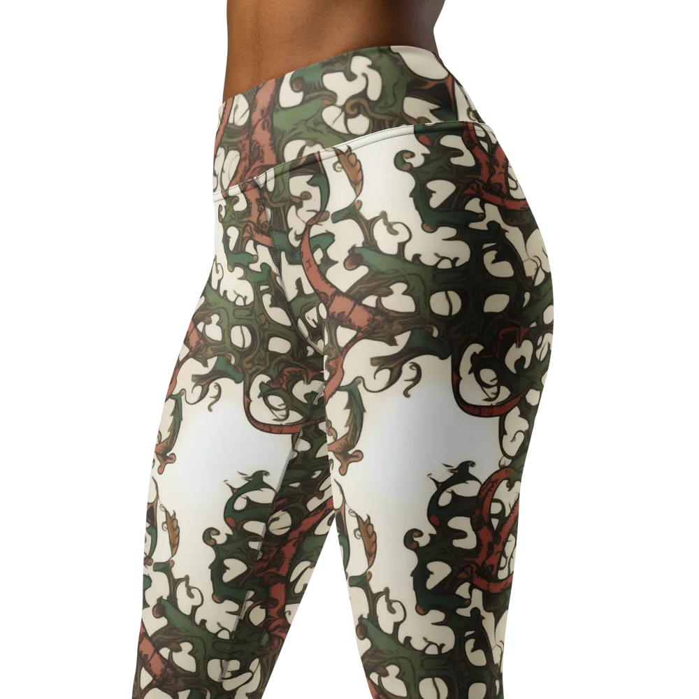 Russet Verdure on Yoga Leggings — Left Front