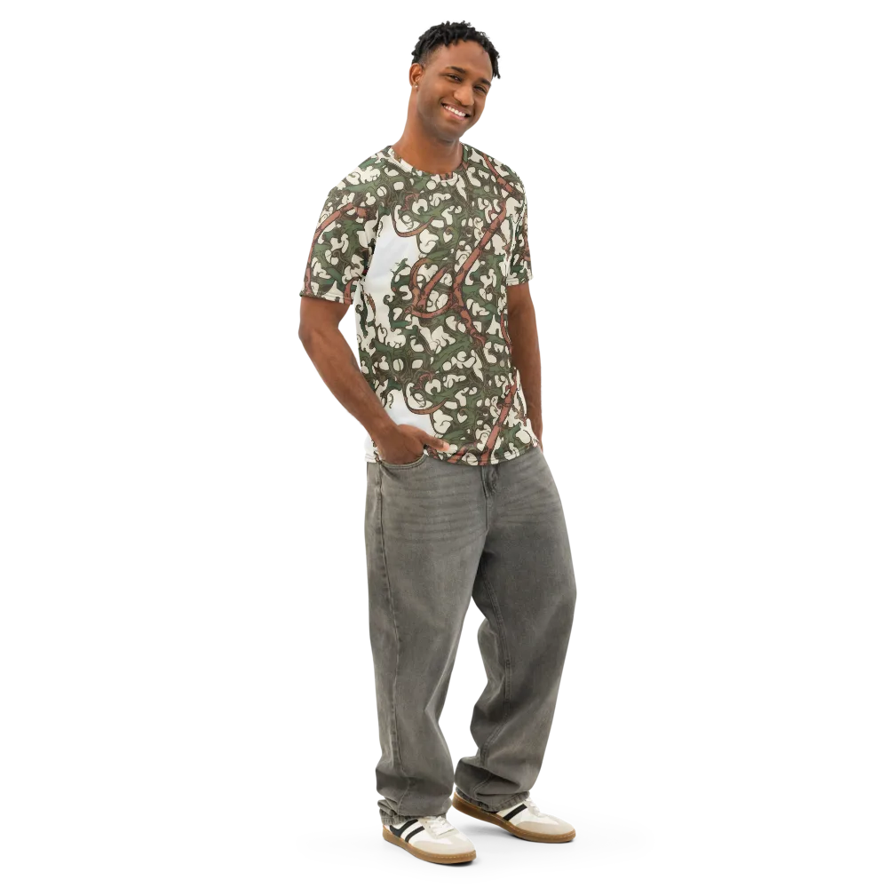 Russet Verdure on Men's Cotton Crew Neck T-Shirt — Right Front