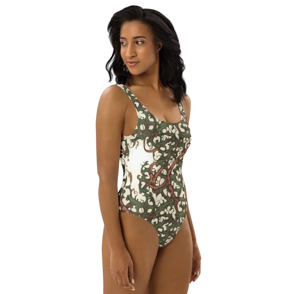 Russet Verdure on One-Piece Swimsuit — Right