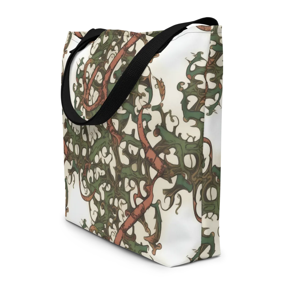 Russet Verdure on Large Tote Bag W/ Pocket — Front