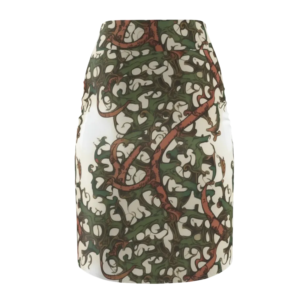 Russet Verdure on Pencil Skirt — Back