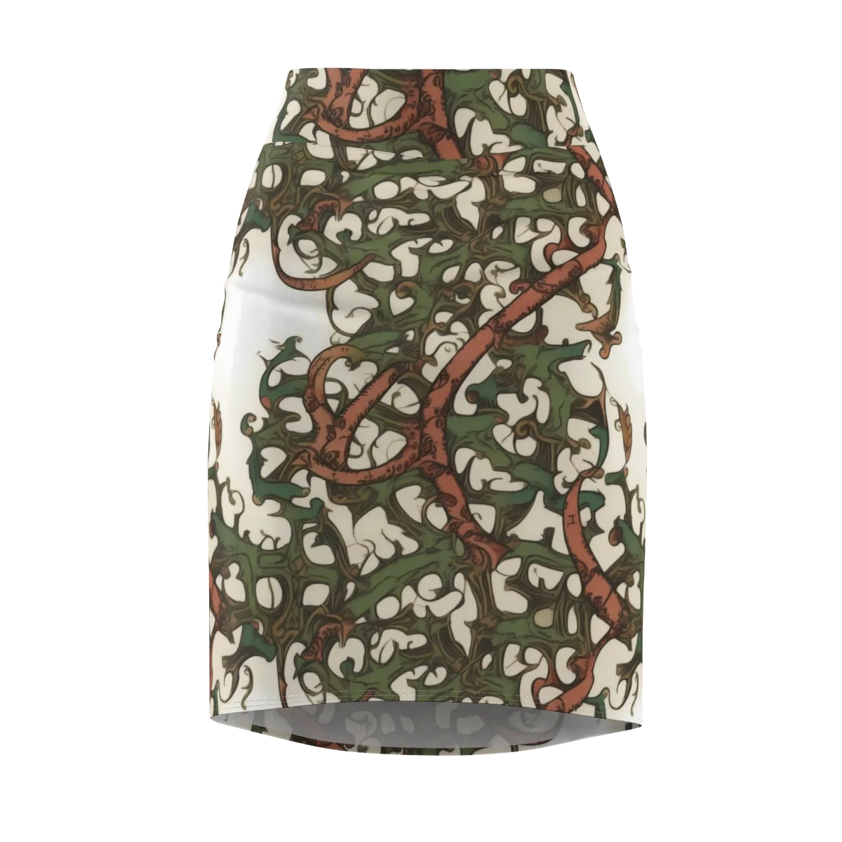 Russet Verdure on Pencil Skirt — Front