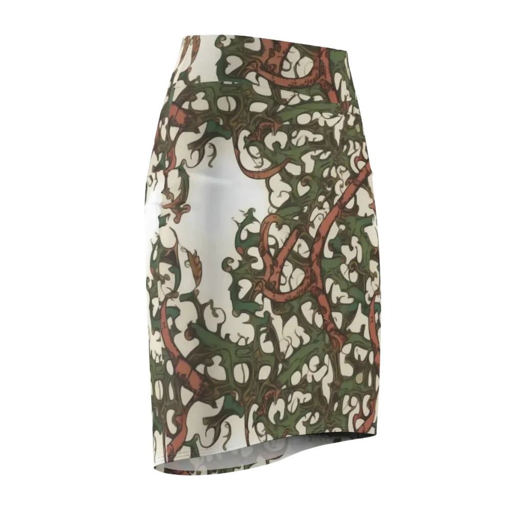 Russet Verdure on Pencil Skirt — Front Side