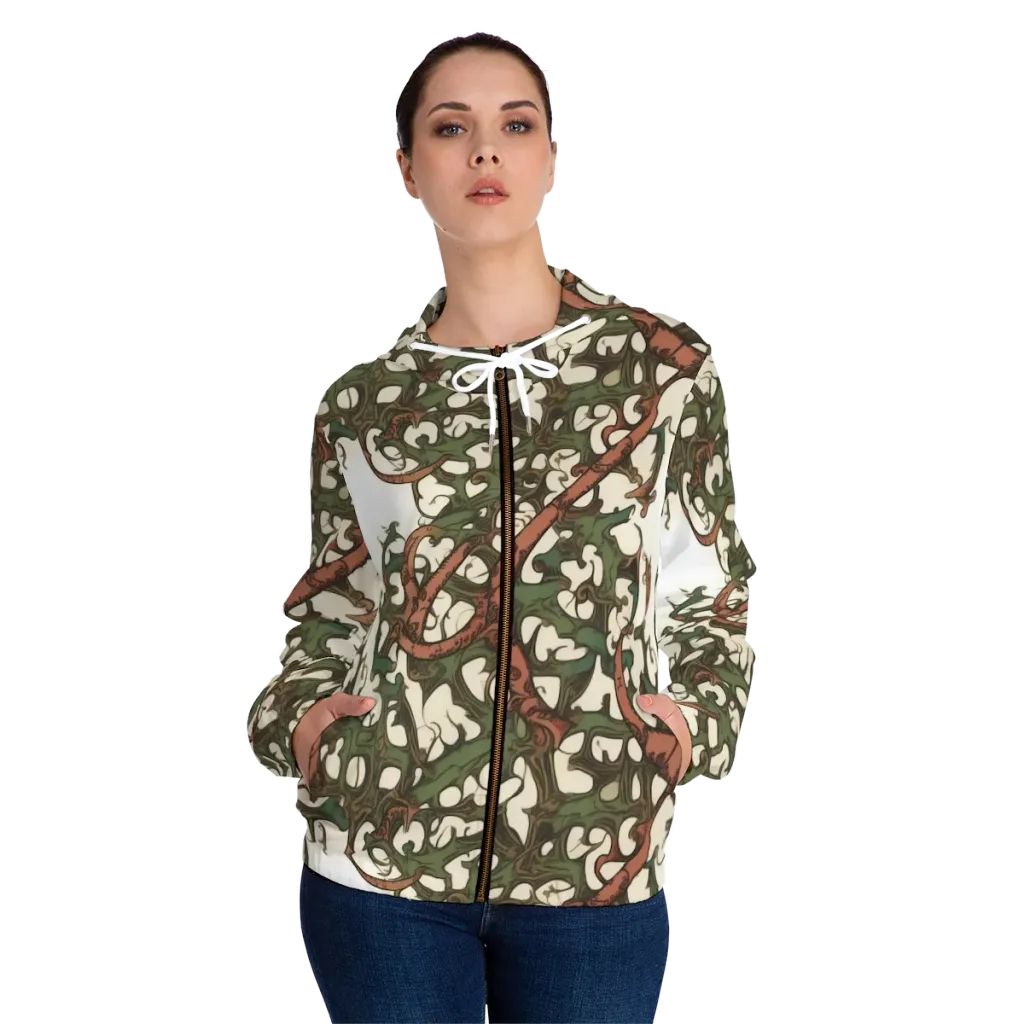 Russet Verdure on Women's Full-Zip Hoodie — Front On Person