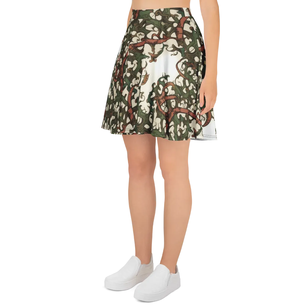 Russet Verdure on Skater Skirt — Left