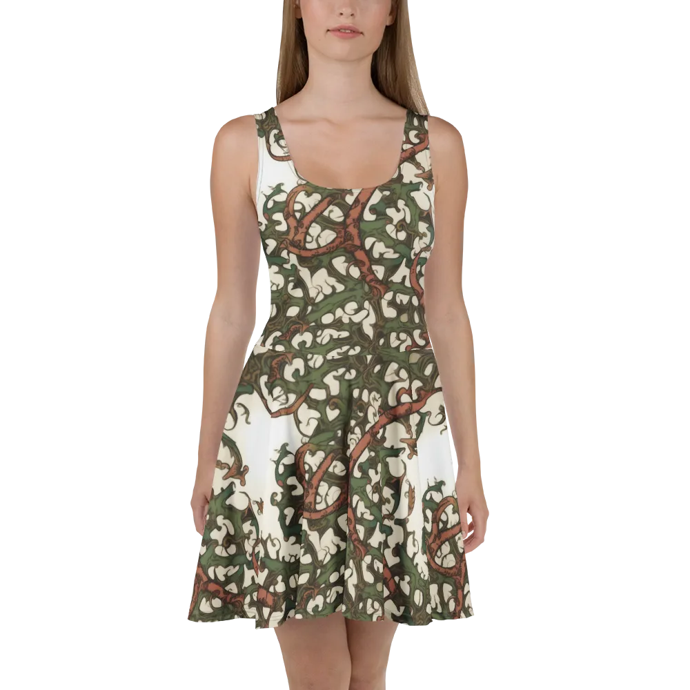 Russet Verdure on Skater Dress — Front