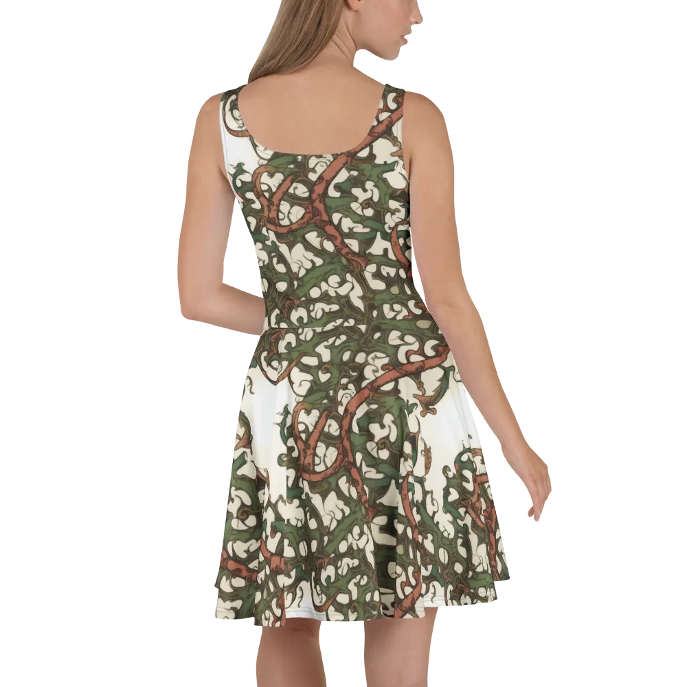Russet Verdure on Skater Dress — Back