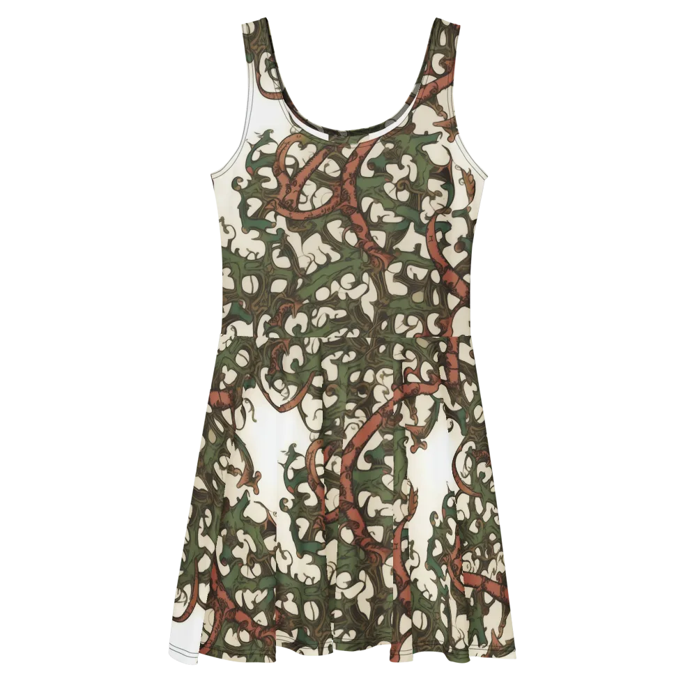Russet Verdure on Skater Dress — Front