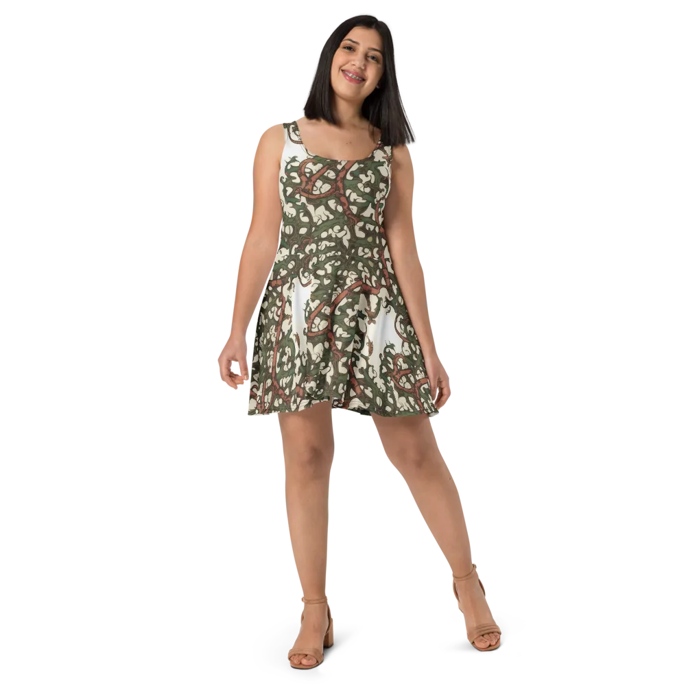 Russet Verdure on Skater Dress — Front