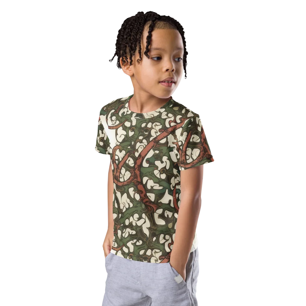 Russet Verdure on Kids Crew Neck T-Shirt — Left Front